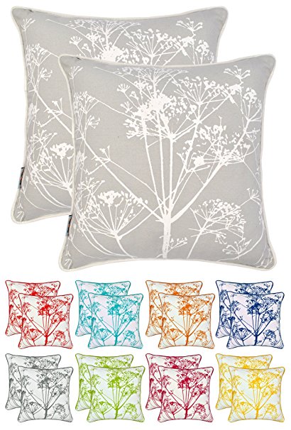 Throw Pillows For Couch 2 Piece Set of 16 x 16 Inches Winter Bush Printed Cushion Case Made of 100% Cotton Fabric (2, White)