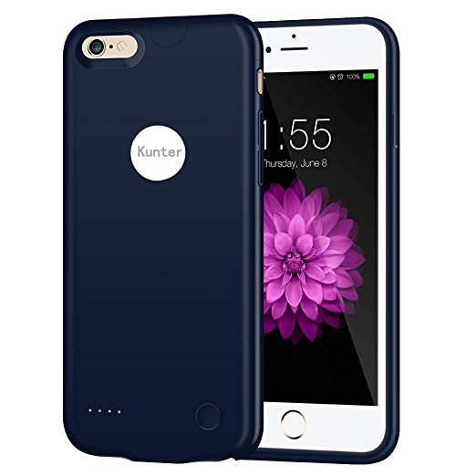 iPhone 6/6s Battery Case, 2500mAh Ultra Slim Portable Charger Case Rechargeable Extended Battery Charging Case for iPhone 6/6s(4.7 inch)-Blue
