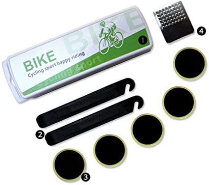 BaySerry Bicycle Repair Kit Mountain Bike Tools, Super Patch Puncture Portable Repair Kit, NO Glue Repair Puncture Tour Patch Kit Emergency Tire