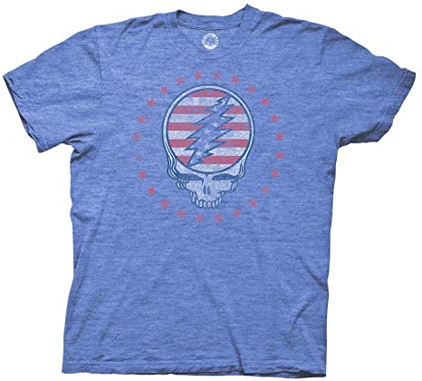 Ripple Junction Grateful Dead Adult Unisex Patriotic SYF Reverse Light Weight Crew T-Shirt