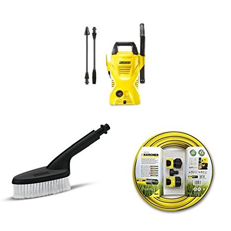 Kärcher K2 Compact Pressure Washer with Hose Connection Set For Pressure Washers and Universal Brush
