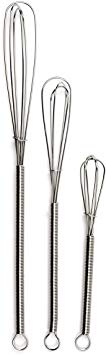 RSVP Endurance 18/8 Stainless Steel Mini Whisks, Set of 3