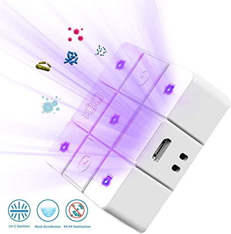 UV Sanitizer Cube, UV Light Sanitizer with USB Charging Portable Mini UV Phone Sanitizer Lamp Box for Smartphones Toothbrush Glasses Jewelry Watch