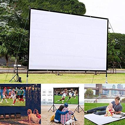 Hello22 Projector Screen Movie Screen 60 Inch Homemaxs 4:3 HD Foldable Anti-Crease Portable Projector Movie Screen for Home Theater Indoor Outdoor Movie Screen Support Double-Sided Projection