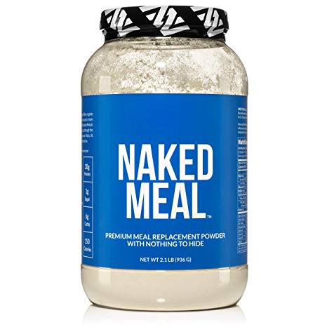 NAKED Meal - Healthy Meal Replacement Shakes For Weight Loss or Workout Recovery - Low Carb, Keto Friendly, No Soy, GMO or Gluten - Pre & Probiotics For Gut Health - 2.1 LBS, 26 Servings