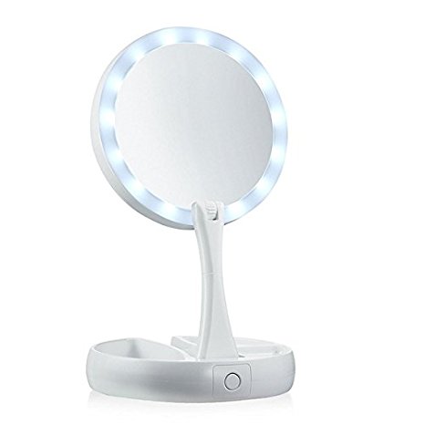 My Foldaway Mirror Lighted, Double Sided Vanity Mirror