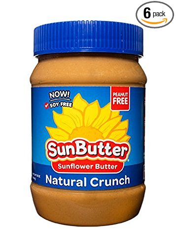 SunButter Natural Crunch Sunflower Seed Spread, 16-Ounce Plastic Jars (Pack of 6)