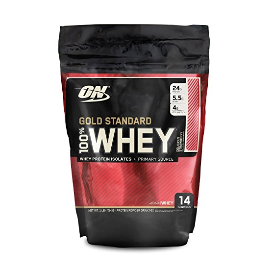 Optimum Nutrition (ON) Gold Standard 100% Whey Protein Powder - 1 lb (Delicious Strawberry)