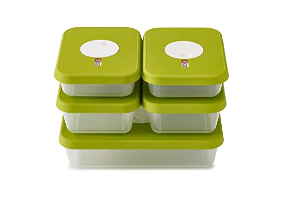 Joseph Joseph Dial Storage 5 Piece Rectangular Container Set, Green