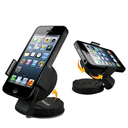 Cell Phone Car Mount Holder,Asscom® Lightweight Car Mount Holder with Suction Cup and Adhesive Pedestal for Apple iPhone6/6Plus 5/5S/5C/4/4S,Samsung Galaxy S5/S4/S3 Mini, Galaxy Note 2 & 3 & 4, LG G Flex, Google Nexus 4 & 5, Blackberry Z10 & Z30, LG G2, HTC One 2 M8, Nokia Lumia 1020, (Adjustable from 55-85MM wide),p/n:8510