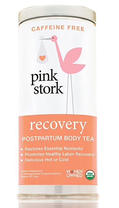 Pink Stork Recovery: Strawberry Passionfruit Postpartum Body Tea -USDA Organic Loose Leaf Herbs in Biodegradable Sachets, Supports Healthy Labor Recovery, Restores Nutrients -30 Cups, Caffeine Free