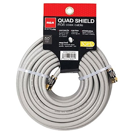 RCA 50-Feet Quad Shield Coax Cable (DH50QCF)