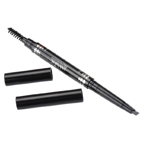 CCbeauty Waterproof Eyebrow Pencil with Brush Twin Head Rotating Pencil,#4 Gray