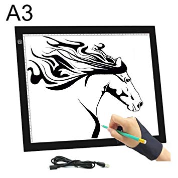 A3 Light Box, FOME Ultra-Thin Tracing Writing Light Board USB Power Adjustable Brightness LED Copy Tracking Board Drawing Board Artcraft Tracing Light Pad for Artists Drawing Sketching Animation