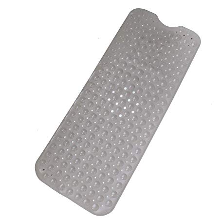 SlipX Solutions Tan Extra Long Bath Mat Adds Non-Slip Traction to Tubs & Showers - 30% Longer than Standard Mats! (200 Suction Cups, 100cm Long - Extended Coverage, Machine Washable)