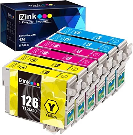 E-Z Ink (TM) Remanufactured Ink Cartridge Replacement for Epson 126 T126 to use with Workforce 435 520 545 635 WF-3520 WF-3530 WF-3540 WF-7010 WF-7510 Stylus NX330(2 Cyan,2 Magenta,2 Yellow) 6 Pack