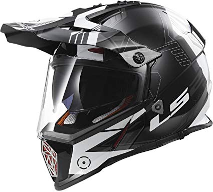 LS2 Helmets Pioneer Trigger Adventure Off Road Motorcycle Helmet with Sunshield (White, X-Large)