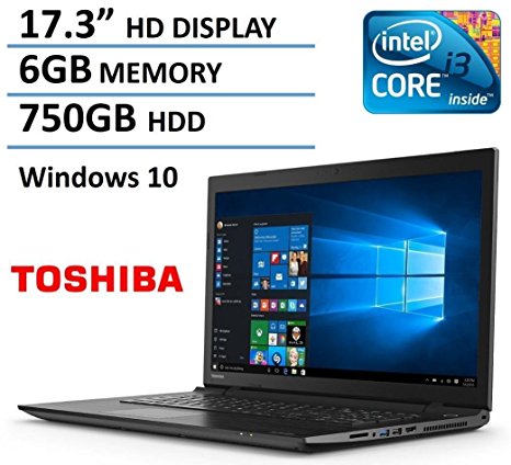 2016 Newest Generation Toshiba 17.3" Premium High Performance Laptop PC, Intel Core i3-5005U, 6GB RAM, 750GB HDD, HDMI, WIFI, SuperMulti DVD/CD Burner, Bluetooth, Windows 10