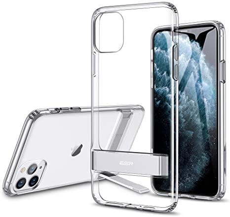 ESR Case Compatible with iPhone 11 Pro Max, Case Cover with Vertical and Horizontal Metal Stand, Reinforced Drop Protection, Flexible TPU Soft Back for iPhone 11 Pro Max 6.5 inch, Clear