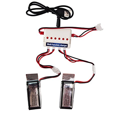 Wwman 2pcs 3.7V 350mah Batteries And 1to3 Battery Charger for UDI U818A WiFi FPV U845A U945 WiFi Rc Quadcopter Drone Spare Parts ...