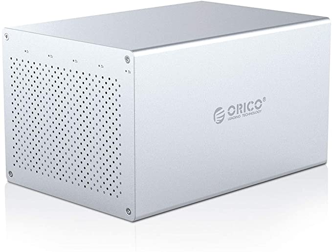 ORICO 5 Bay Raid Storage Enclosure 3.5inch Type-C to SATA III External Raid Storage Aluminum Alloy Drive Enclosure HDD SSD Support RAID 0/1/JBOD Max 80TB