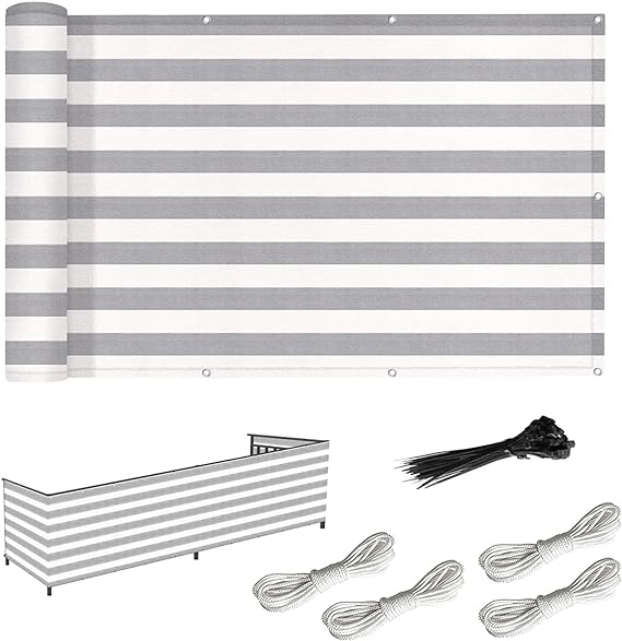 Balcony Privacy Screen, 3.0FT x 19.7FT Fence Privacy Screen UV-Resistant Apartments Railing Fence Shield Cover, Weather Resistant Outdoor Patio Deck Privacy Panels Porch