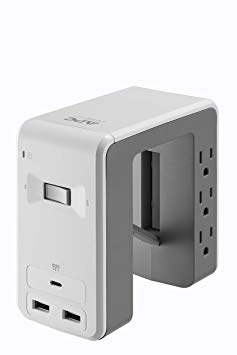 APC Desk Mount Power Station, 6 Outlet U-Shaped Surge Protector, 1080 Joule of Surge Protection with 1 Type C USB Charging Port, and 2 Type A Charging Ports (PE6U21W)