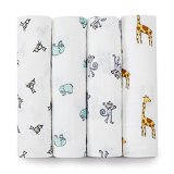 aden  anais Classic Muslin Swaddle Blanket Jungle Jam 4 count