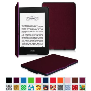 Fintie Kindle Paperwhite SmartShell Case - The Thinnest and Lightest Cover for All-New Amazon Kindle Paperwhite (Fits All versions: 2012, 2013, 2014 and 2015 New 300 PPI), Purple
