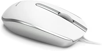 Accuratus M100 MAC USB Type C - USB Type C Wired Full Size Slim Apple Mac Mouse with Silver and Matt White Tactile Case