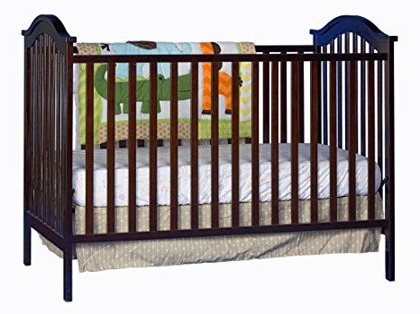 Stork Craft Hampton Fixed Side Convertible Crib, Espresso