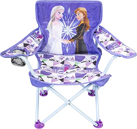 Disney Frozen Kids Chair Foldable for Camping, Sports or Patio with Carry Bag, Toddlers 24M