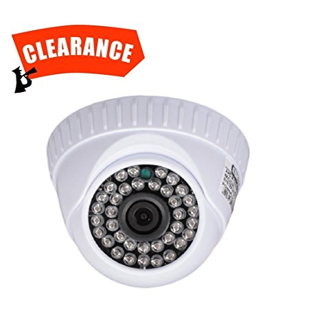 EWETON 1/3" CMOS 1200TVL CCTV Home Surveillance 36 LED 3.6mm Lens Wide Angle Indoor Dome Security Camera with IR Cut-100ft Night Vision Distance,Plastic Housing White
