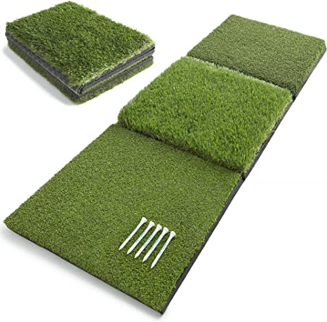 Victorem Golf Mat for Backyard - 17 inch Wide, Durable Turf Mats for Indoor or Outdoor Golf Practice, Golf Chipping Matt with 50pcs. Tees