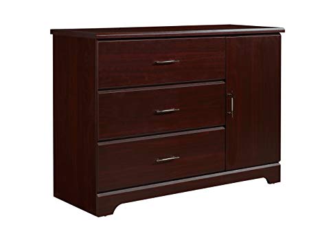 Storkcraft Brookside 3 Drawer Combo Dresser, Cherry Kids Bedroom Dresser with 3 Drawers & 2 Shelves, Wood & Composite Construction, Ideal for Nursery, Toddlers Room, Kids Room