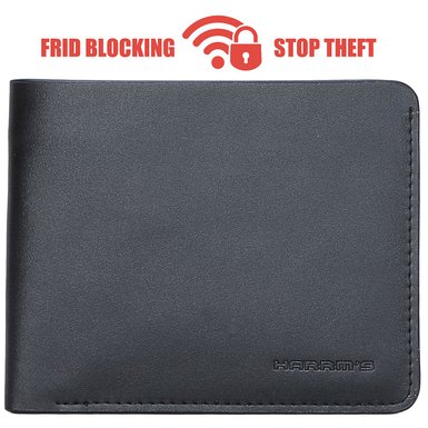 FLYHAWK Genuine Leather RFID Blocking Wallets Mens Biford Wallet