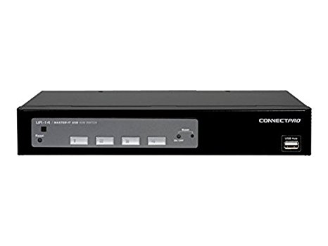 ConnectPRO UR-14 KIT, 4-port USB KVM switch w/ DDM & multi-hotkey, 4 KVM cables included