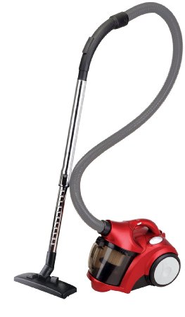 Ovente ST2500R Compact Cyclonic Bagless Canister Vacuum, Metallic Red, Adjustable Speed Control (Vacuum)