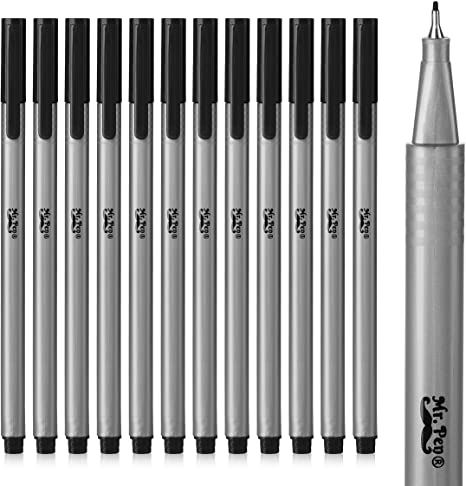 Mr. Pen- Black Fineliner Pens, 12 Pack, Black fine point pens, Pens Fine Point, Fine Liners Artists, Fineliners Pens, School Supplies, Art Pens, Writing Pens, Fine Tip Markers, Bible Journaling Pens