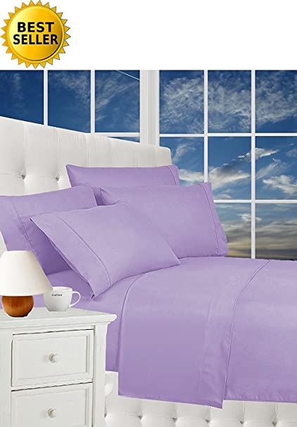 CELINE LINEN Luxury Duvet Cover Set on Amazon 1800 Thread Count Egyptian Quality Wrinkle Free 2-Piece Duvet Set 100% Hypoallergenic, Twin/Twin XL - Lilac