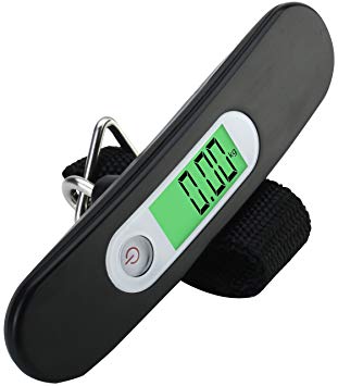 Travel Buddy Luggage Scale LS2 2017 - Portable Digital Travel Suitcase Scale with Buckle Strap - High Accuracy - 110lb/50KG Capacity (Black)