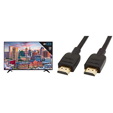 TCL 55S517 55-Inch 4K Ultra HD Roku Smart LED TV (2018 Model) & AmazonBasics HL-007306 High-Speed HDMI Cable, 6 Feet, 1-Pack