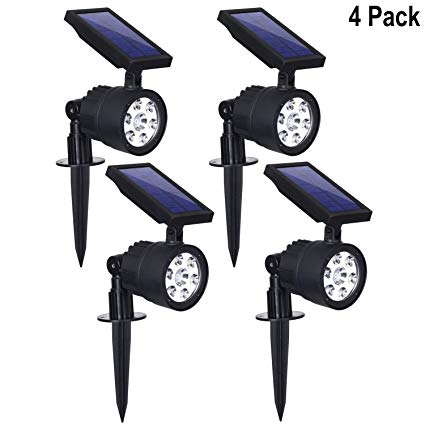 Westinghouse 2-in-1 Spotlight Landscape Wall Lights Outdoor, 200 Lumens Wall Lights Garden Lights Waterproof White 7 LEDs Solar Powered Spotlight for Patio Yard Pathway Porch Pool Garage (4 Pack)