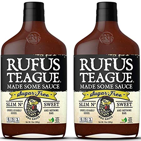 Rufus Teague: Sugar-Free BBQ Sauce - Premium BBQ Sauce - Natural Ingredients - Award Winning Flavors - Thick & Rich Sauce - Made with Stevia - Keto, Gluten-Free, Kosher, & Non-GMO - 2pk