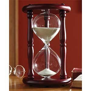 Hourglass Timer 60 Minute Cherry Wood Sand Clock 9.5 Inch by Lily's Home