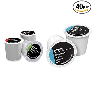 Amazon Brand - 100 Ct. Solimo Variety Pack Medium and Dark Roast Coffee Pods & 100 Ct. Solimo Light Roast Coffee Pods, Breakfast Blend, Compatible with Keurig 2.0 K-Cup Brewers