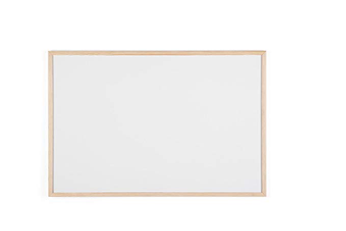 Bi-Office MP07001010 Whiteboard Budget, Wood Frame, 90 x 60 cm - White