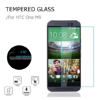 M9 Screen Protector,YooyoTM [Anti Scratch] HTC One M9 Tempered Glass Premium 0.33 mm 2.5D Rounded Edge 9H [Bubble-Free] High Definition Ultra Clear Tempered Glass Screen Protector for HTC One M9