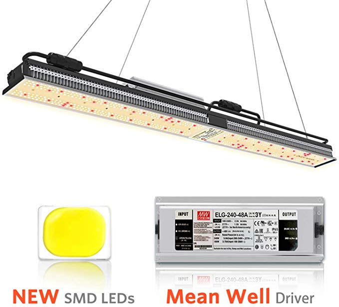 MARS HYDRO Dimmable Waterproof SP 250 LED Grow Lights Commercial Lighting 4x2ft Full Spectrum with UV IR Veg and Flower Hydroponic Greenhouse LED Growing Lamps for Indoor Plants Cool and Quiet