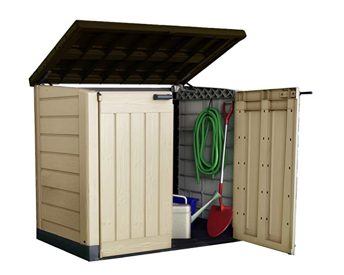 Keter Store-It Out Max Outdoor Plastic Garden Storage Shed, Beige and Brown, 145.5 x 82 x 125 cm